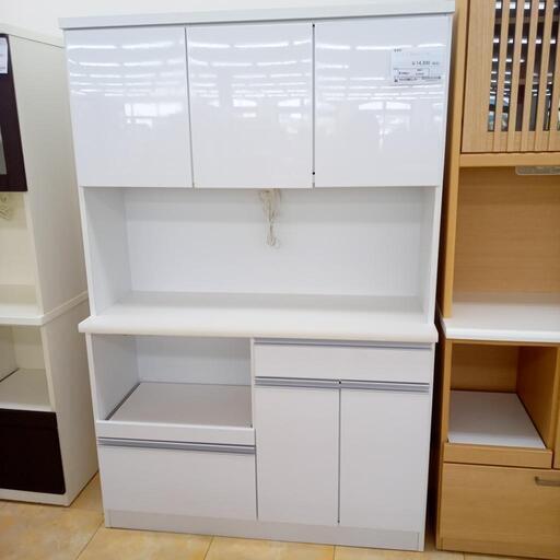 ★ジモティ割あり★  食器棚・レンジボード ホワイト H180×D44.5×W119 クリーニング済み OJ4429