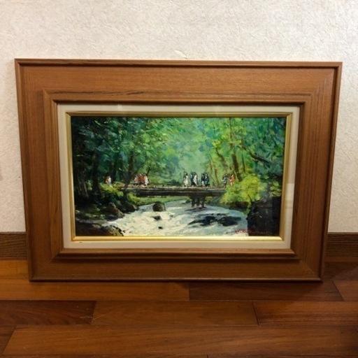 油絵 絵画 髙橋一善「奥入瀬遊歩道」