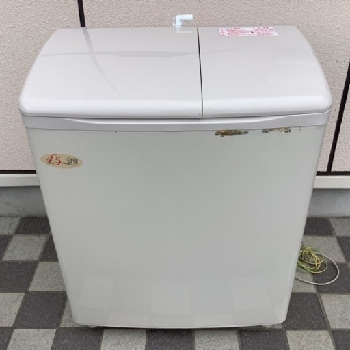 HITACHI 日立 二層式洗濯機 洗濯容量4.5kg 脱水容量5kg 水流2段切換 青空 PS-H45L形 2019年製 動作確認済み