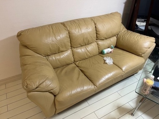 配達可能　家具 本革　ソファ 3人掛けソファ