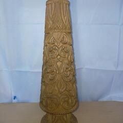アジアン雑貨　木彫り花瓶
