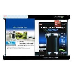 【新品未開封】水槽 / GEX グラステリア600 6点セット（外部式フィルター メガパワー6090付属）