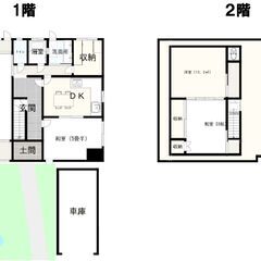 駅徒歩４分！！広々５LDK２階戸建て！車庫付き・池のある日…