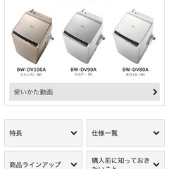 HITACHI  洗濯機　タテ型洗濯乾燥機（BW-DV80A）