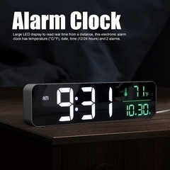 目覚まし時計、ベッドルーム用の超サイレントミラークロック
