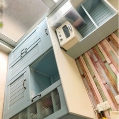 【美品】①フレンチカントリー キャビネット 食器棚  高さ 90