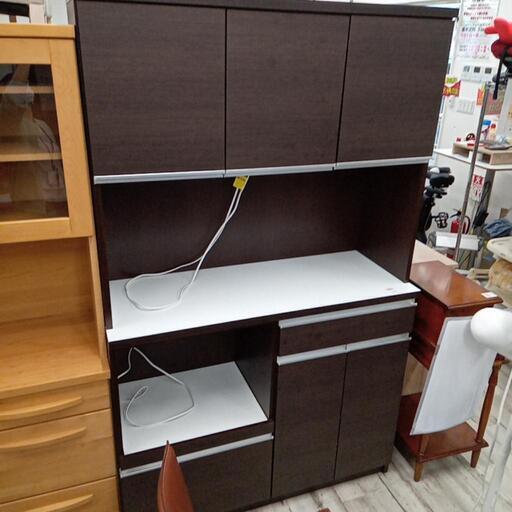 ★【土井インテリヤ】レンジボード　食器棚　家具 キッチン収納　幅117cm 自社配送時代引き可※現金、クレジット、スマホ決済対応※