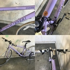 356□岐阜発　△LOUIS GARNEAU/ルイガノ/クロスバイク/CHASSE/420サイズ/3×8段変速/走行確認/グリップ汚れ多め/現状品　R5.9/25□a