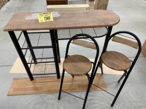 【美品】カウンターテーブル3点セット