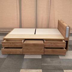 ≪引取り限定≫ ダブル ベッド収納付き 定価約10万円 80000250
