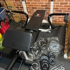 BODY DESIGN(ボディデザイン) ホームビルダーパック / ラバーバーベルセット100kg マシンセット トレーニングベンチ バーベル ダンベル ラバー