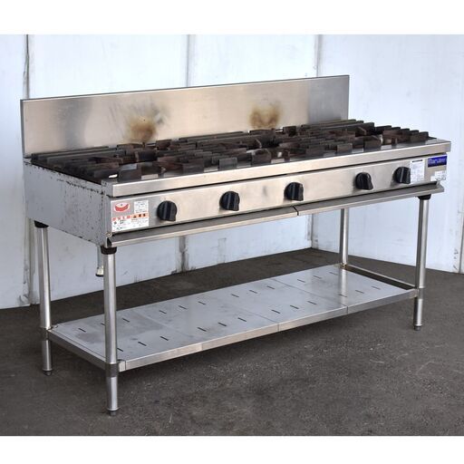 ≪yt1351ジ≫ マルゼン 業務用ガスコンロ RGT-1565D LPガス用 2020年製造 5口 ガステーブル 幅150cm 動作未確認/現状品 60505-07