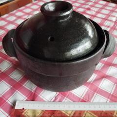 中蓋付き陶器の小さな土鍋中古品