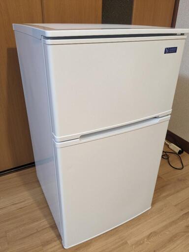 ■　冷凍冷蔵庫、ヤマダ電機、90L、２ドア冷蔵庫、2019年、山梨県甲斐市