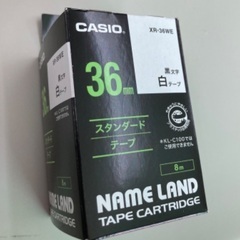ネームランド　白色テープ　黒文字　36mm