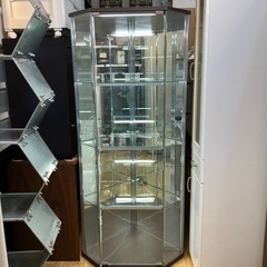 9/14値下げしました！?ライト付?ガラスキャビネット ガラスショー