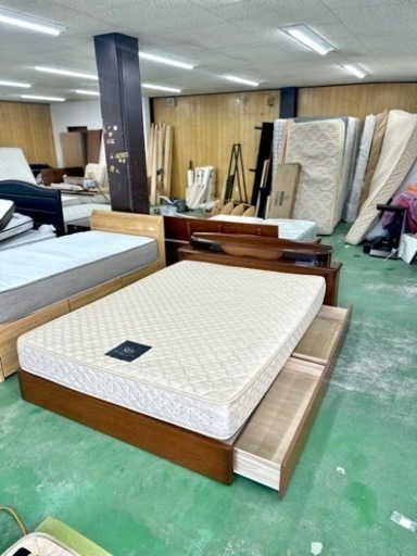 💥激安💥収納付きダブルベッドマットレスセット幅150cm (HIYOKO  