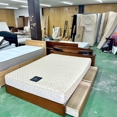 💥激安💥収納付きダブルベッド　マットレスセット　幅150cm
