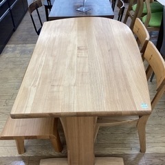 KE-59【新入荷 リサイクル品】酒井製作所 タモ材 ベンチダイニング4点 