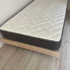 新品！ナチュラル！木製ベッド！新品マット付