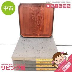 ss6406　大館工芸 角盆 5枚セット 元箱入り 秋田杉 漆器 お盆 木地呂塗 天然木 四角 スクエア トレー トレイ 伝統工芸 盆 運び盆 台 角盆 中古