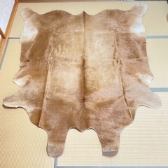 【希少品】敷物　未使用　水牛（バッファロー）　大型　本皮　カウラ...