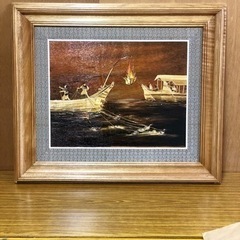 現在取引中！絵画 油絵 木版画　幻想的な『岐阜の鵜飼かがり火』　逸品！