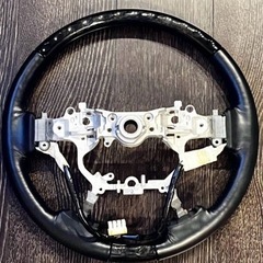 30系アルファード後期純正ステアリング黒木目ウッドレザーコンビハンドルヒーター付 210クラウン、プラドにも流用可能❕ 