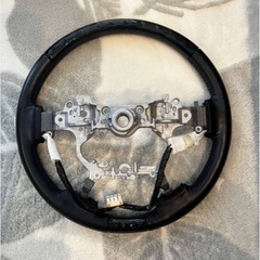 30系アルファード後期純正ステアリング黒木目ウッドレザーコンビハンドルヒーター付 210クラウン、プラドにも流用可能❕ 