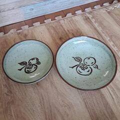 昭和レトロ 柿絵 皿2枚セット生活雑貨 食器