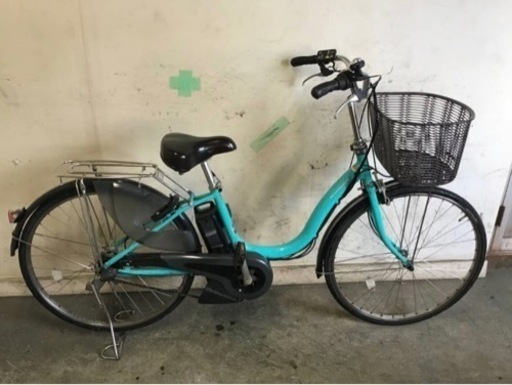 381□岐阜発　②YAMAHA PAS Natura/電動アシスト自転車/26インチ/3段変速/水色/アシスト走行確認/サドル破れ有/防犯なし/現状品　R5.10/10□v