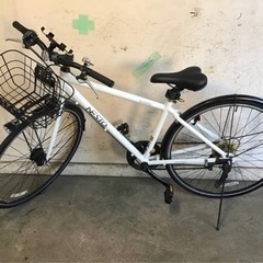 385□岐阜発　△NESTO/クロスバイク/SCORTO/6061/6段変速/ホワイト/走行確認/700c/420mm/防犯登録有り/現状品　R5.10/23□v