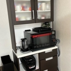 家具　食器棚　ニトリ　カップボード　茶色