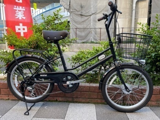 新車20インチ　ミニベロ　アサヒサイクル　ブライトデイ　SHIMANO/外装6段変速　LEDオートライト　マットブラック　\n