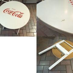 コカコーラ テーブル イス 3点セット Coca Cola コカ・コーラ アウトドア 折りたたみ 丸テーブル 椅子2脚 札幌市 新道東店 コカコーラ テーブル イス 3点セット Coca Cola コカ・コーラ