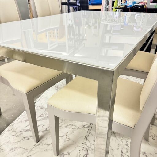 17980 IKEA ガラス天板 ダイニングテーブルセット 5点 ◇大阪市内・東 