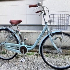 479、オシャレママチャリ26インチ茶青