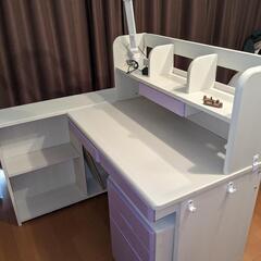 学習机、キャビネットセット 無印良品 無垢、オーク材