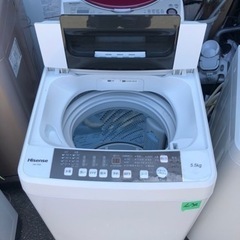 NO 124❗️配送可能ハイセンス 全自動 洗濯機 4.5kg HW-E4502 本体幅50cm 最短10分洗濯 ふたり暮らし ホワイト/ホワイト