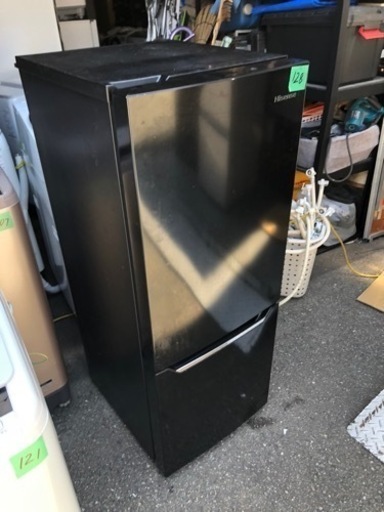 NO 128❗️福岡市内配送無料 ハイセンス 冷蔵庫 幅48cm 150L パールブラック HR-D15CB 2ドア 右開き 自動霜取り コンパクト