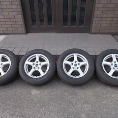 夏タイヤ９分山　アルミホイールセット　195/65R15　PCD...