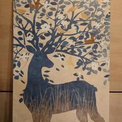 IKEA の鹿の絵2枚、ノーブランド？の絵1枚、50x70 cm