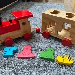 型はめパズル どうぶつパズル汽車 木のおもちゃ 車 木製 知育玩具 