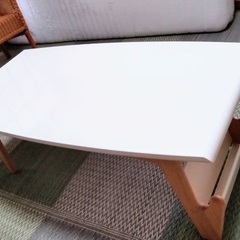 ローテーブル　白×ベージュ