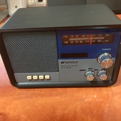 サンスイ Bluetoothスピーカー AM/FMラジオ付き　レトロ調
