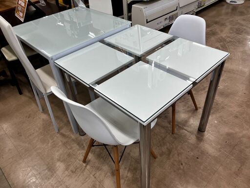 モダンデザインガラステーブルダイニングセットイームズチェアde moderaテーブルチェアインテリアNo.629● ※現金、クレジット、スマホ決済対応※