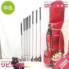 ss6417　マリクレール ゴルフクラブハーフセット 8本セット レディース キャディバッグ付き marie claire ゴルフセット 女性用 右利き 右打ち クラブセット ドライバー アイアン パター ゴルフクラブハーフセット 中古