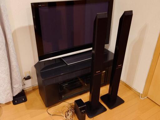 42型プラズマテレビ\u0026ラックシアターシステム（サウンドバー）