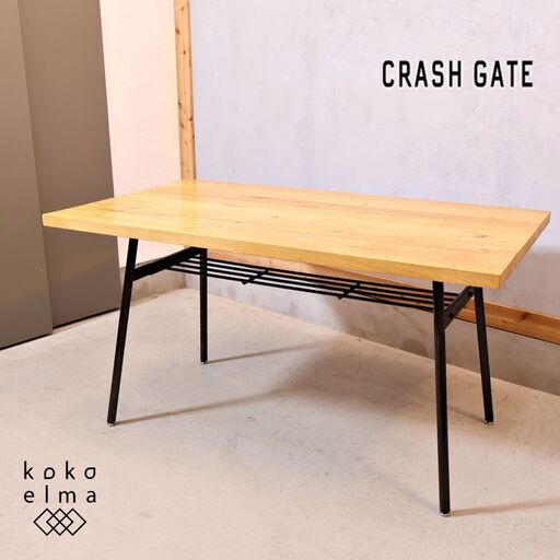 CRASH GATE(クラッシュゲート)/ノットアンティークスのKOOPA(クッパ) オーク材 ダイニングテーブルです。ブルックリンスタイルなど男前インテリアにおススメのインダストリアルテーブル♪