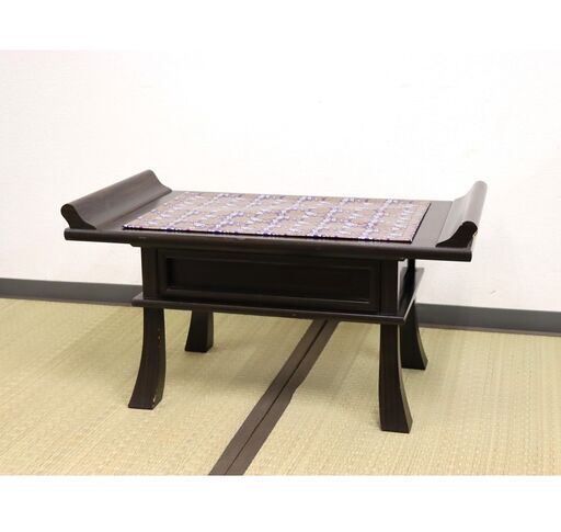 ≪U780-イ19ジ≫ 【在庫品】 経台/経机 木製 引き出し付き 幅62㎝/高さ32.5㎝ 仏具/仏壇 供養台/供物机/御供机/経卓 法事/法要